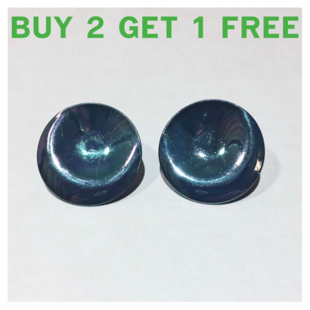 Vintage 80’s Concave Iridescent Earrings